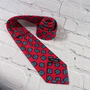 Kiton Red/Blue Geometric Pattern Silk Tie